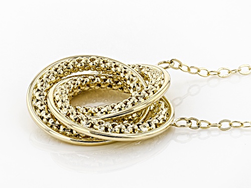 10k Yellow Gold 1.7MM Popcorn Love Knot 17 inch Necklace