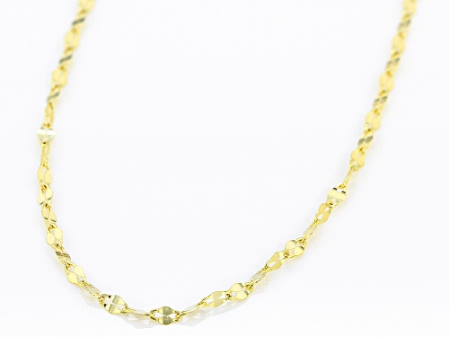 10K Yellow Gold 1MM Mirror Link Chain Necklace 18 Inch - Size 18