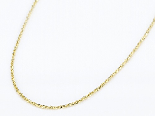 10K Yellow Gold .6MM Criss Cross Chain Necklace 18 Inch - Size 18