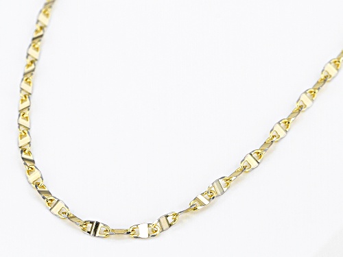 10K Yellow Gold .3MM Mariner Link Pave Chain Necklace 18 Inch - Size 18