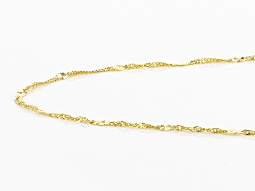 10K Yellow Gold 1MM Singapore Chain Necklace 18 inch - Size 18