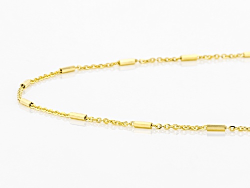 10K Yellow Gold Station Bar Flat-Rolo Necklace - Size 18