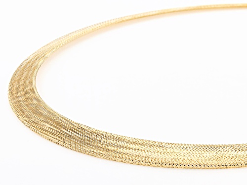 10K Yellow Gold Mesh Omega Necklace 18 Inch - Size 18