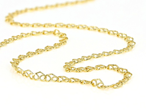 10K Yellow Gold Heart Chain Necklace 18 Inch. - Size 18