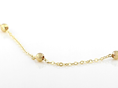 10k Yellow Gold Bead Station Adjustable Necklace - Size 18