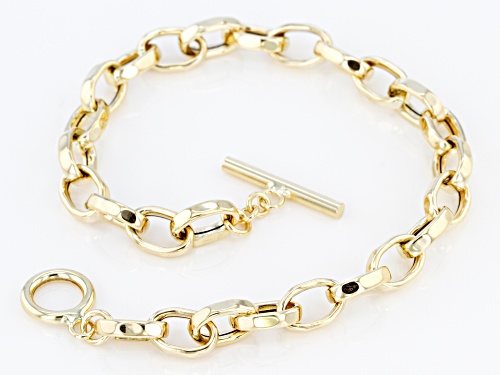 10k Yellow Gold Rolo Link 7 Inch Bracelet - Size 7