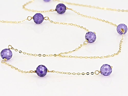 10k Yellow Gold Necklace with Bella Luce® 1.25ctw Purple Diamond Simulant 18 inch - Size 18
