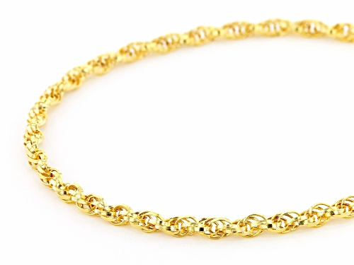 10k Yellow Gold Polished Torchon 7.25 inch Bracelet - Size 7.25