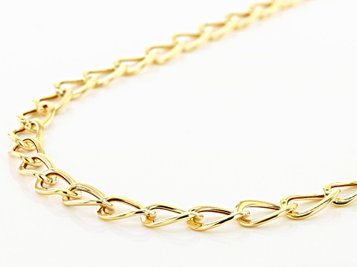 10k Yellow Gold Polished Oval Curb 18 inch Necklace - Size 18