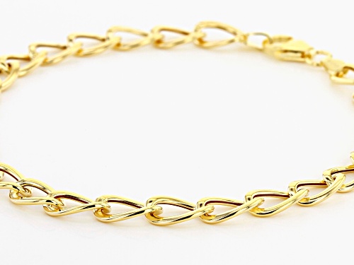 10k Yellow Gold Polished Oval Curb 8 inch Bracelet - Size 8