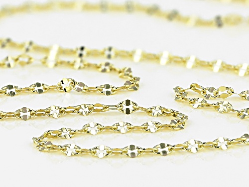 10K Yellow Gold Concave Anchor Mirror Necklace 20