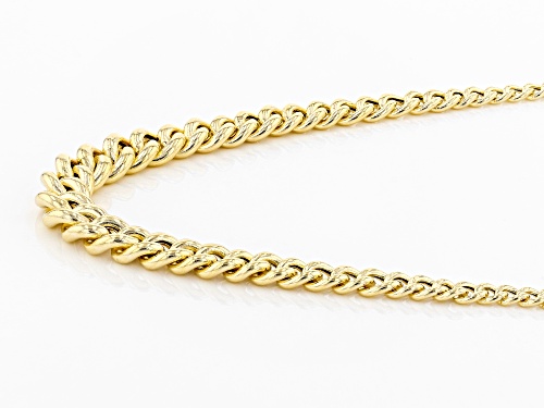 10K Yellow Gold Graduated Curb Necklace 18