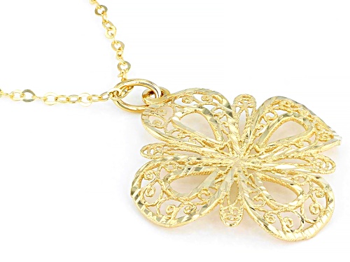 10K YELLOW GOLD 1MM CLOVER NECKLACE - Size 18
