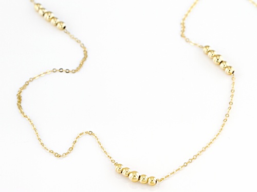 10k Yellow Gold 1mm Bead Station 24 Inch Necklace - Size 24