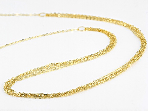 10k Yellow Gold Multi-Row Brillo Necklace 18 Inches - Size 18