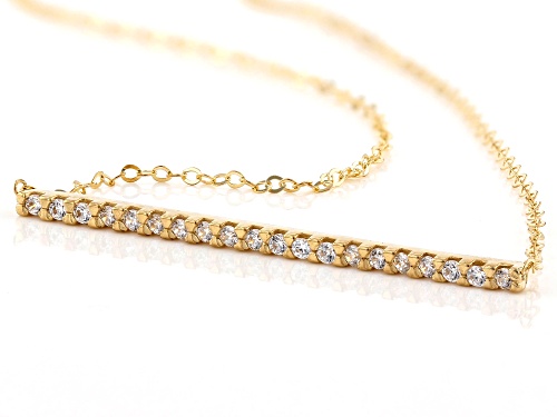 10K Yellow Gold Bella Luce® White Cubic Zirconia Bar 18 Inch Necklace - Size 18