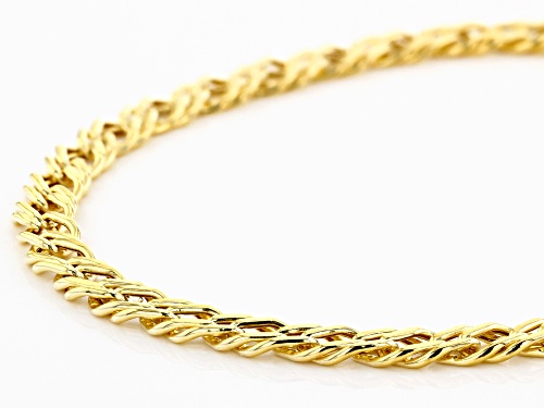 10K Yellow Gold 4.5MM Double Curb Chain Bracelet - Size 7.25