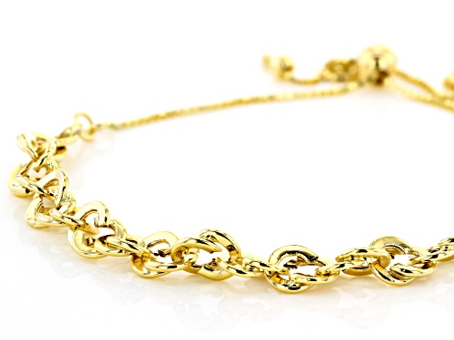 10K Yellow Gold 5.50MM High Polished Double Link Rope Chain 10.5 Inch Bolo Bracelet - Size 10.5