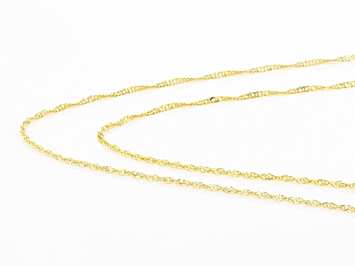 Splendido Oro™ 14K Yellow Gold 0.8mm Set of 2 18 Inch And 20 Inch Singapore Necklaces