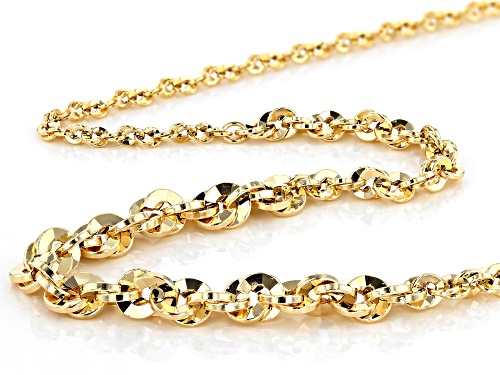 10K Yellow Gold Graduated 18 Inch Rope Necklace - Size 18