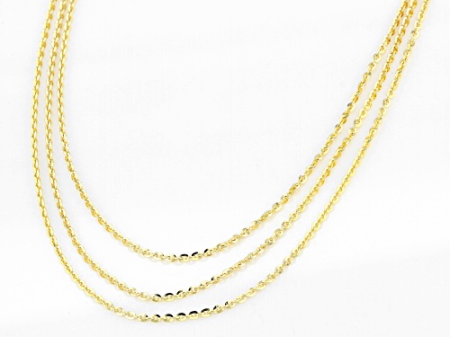 10K Yellow Gold Multi-Strand Cable Chain 20 Inch Necklace - Size 20
