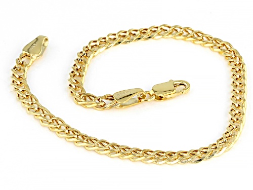 10K Yellow Gold 4MM Double Curb Bracelet - Size 7.25