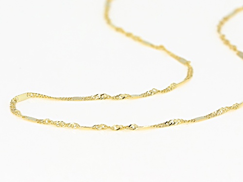 10K Yellow Gold 1.4MM Singapore Bar 20 Inch Necklace - Size 20