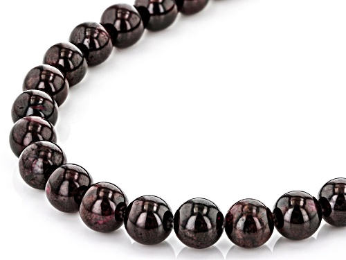 312.00ctw Round Vermelho Garnet™ Sterling Silver Bead Necklace - Size 20