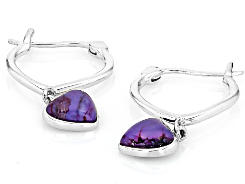 Purple Turquoise Heart 7mm Sterling Silver Earrings