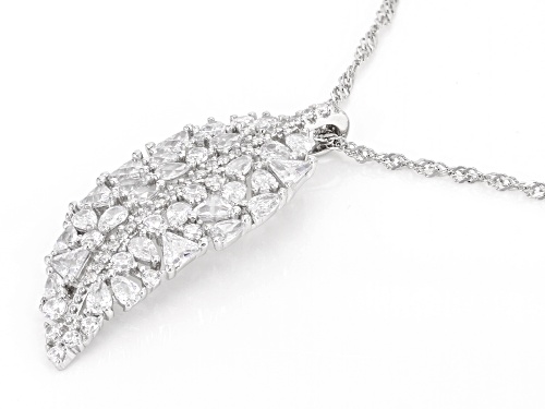 Bella Luce ® 2.35CTW White Diamond Simulant Rhodium Over Silver Leaf Pendant With Chain