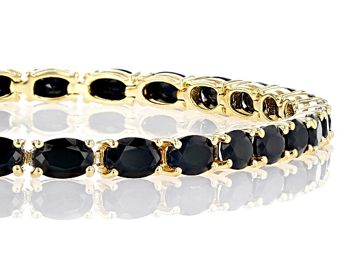 Black Spinel 18K Yellow Gold Over Sterling Silver Bracelet 13.28CTW - Size 7.25