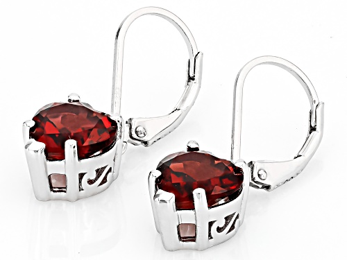 Red Garnet Sterling Silver Earring 4.00Ctw