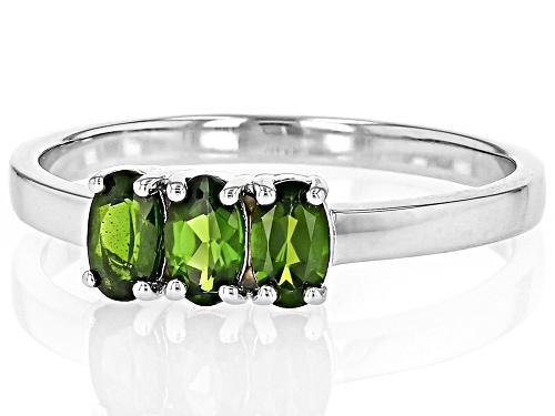 Russian Chrome Diopside Rhodium Over Sterling Silver Ring 0.61Ctw - Size 8