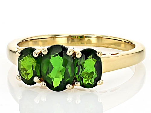 Russian Chrome Diopside 18k Yellow Gold Over Sterling Silver Ring 1.50Ctw - Size 9