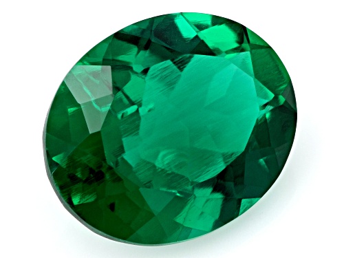 Lab Created Emerald Loose Gemstone Oval 10x8mm Single, 1.80CTW Minimum