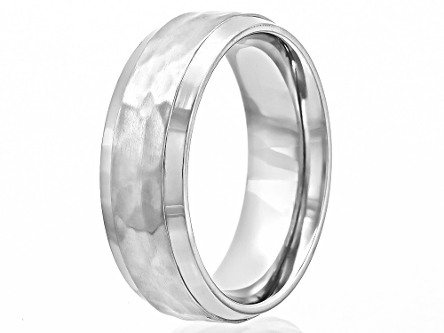 Hammered Stainless Steel Band Ring - Size 11