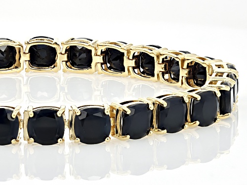 Black Spinel 18K Yellow Gold Over Sterling Silver Tennis Bracelet 41.44Ctw - Size 8