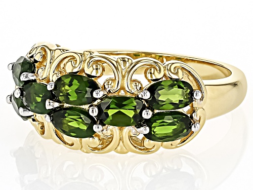 Chrome Diopside Oval 5x3mm 18K Yellow Gold Over Sterling Silver Ring 1.63ctw - Size 7
