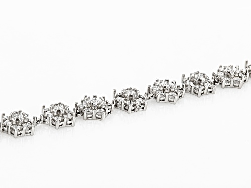 Semi-Mount Rhodium over Sterling Silver Flower Bracelet 7.25