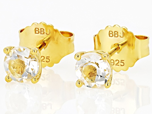 Petalite Round 5mm 18K Yellow Gold Over Sterling Silver Stud Earrings 0.60ctw