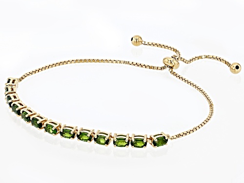 Chrome Diopside 18k Yellow Gold Over Sterling Silver Bolo Bracelet 2.65Ctw