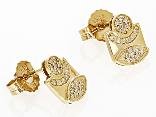 Australian Style™ 0.22ctw White Argyle Diamond 18k Yellow Gold Over Sterling Silver Stud Earrings