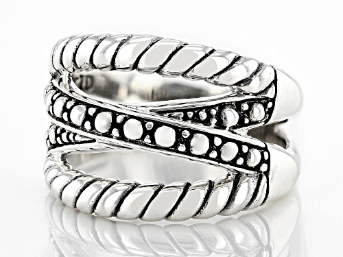 Artisan Collection of Bali™ Sterling Silver Crossover Textured Ring - Size 9