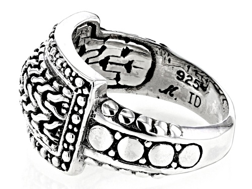 Artisan Collection of Bali™ Sterling Silver Textured & Jawan Beaded Ring - Size 9