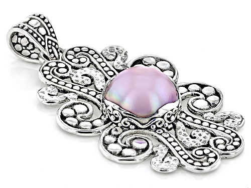 Artisan Collection of Bali™ 14.5-15mm Pink Cultured Mabe Pearl Sterling Silver Swirl Pendant