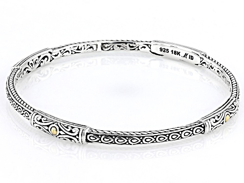 Artisan Collection of Bali™ Sterling Silver & 18K Yellow Gold Accents Bangle Bracelet - Size 8