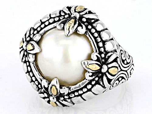 Artisan Collection of Bali™ 11.5-12mm Cultured Mabe Pearl Sterling Silver With 18K Gold Accents Ring - Size 11