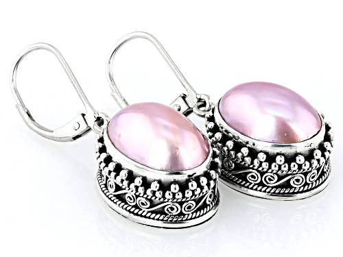 Artisan Collection of Bali™ 13.5-14.5x9.5-10.5mm Pink Cultured Mabe Pearl Sterling Silver Earrings