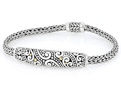 Artisan Collection of Bali™ Sterling Silver & 18K Gold Accents Filigree Bracelet - Size 7.25
