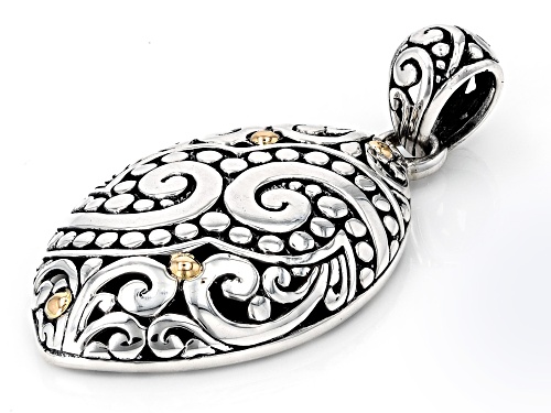 Artisan Collection of Bali™ Sterling Silver With 18K Gold Accents Filigree & Jawan Beaded Pendant